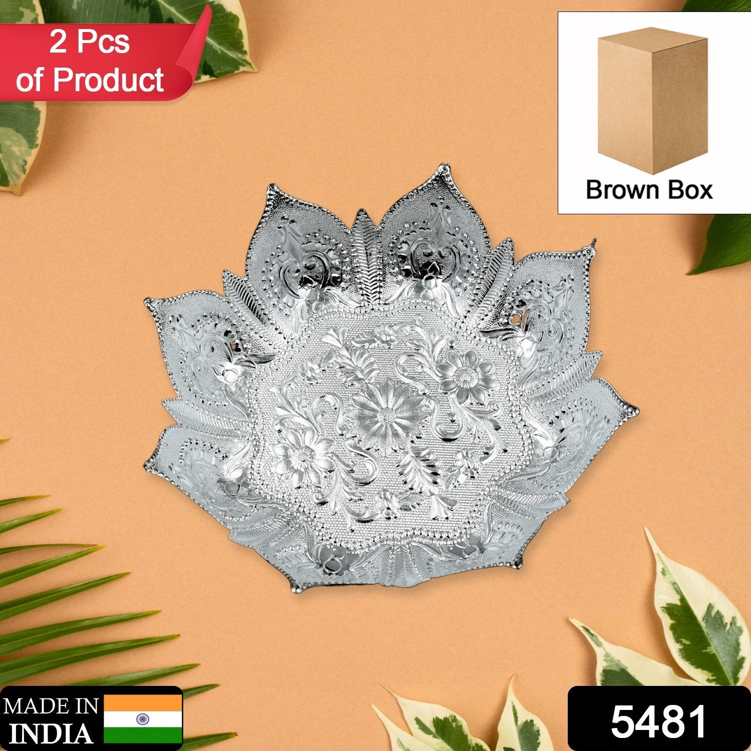 5481 DECORATIVE MUKHWAS SERVING TRAY SERVING MUKHWAS PLATE FANCY CANDY TRAY DRY FRUIT SERVING TRAY (2 Pc Set) 5481 DECORATIVE MUKHWAS SERVING TRAY SERVING MUKHWAS PLATE FANCY CANDY TRAY DRY FRUIT SERVING TRAY (2 Pc Set)
